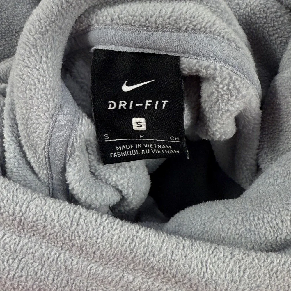 Nike Dri-FIT Fleece Pullover Tunic Top Funnel Neck Gray Women's Small‎